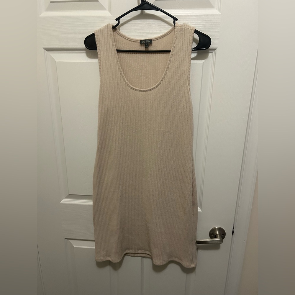 Cream sweater dress